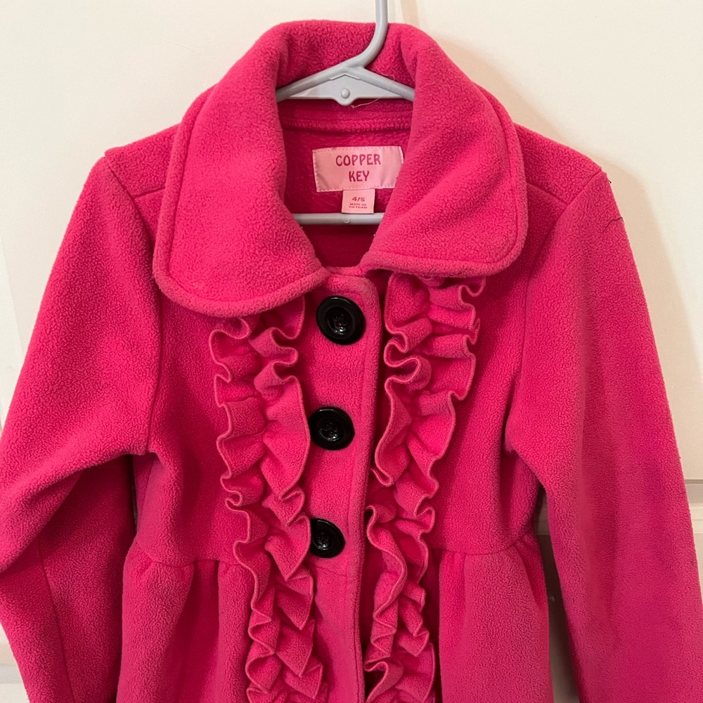 Girls “Copper Key” pink pea coat SIZE 4/5